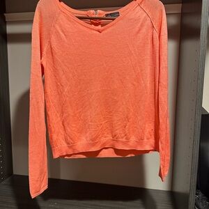 Coral Lightweight V-Neck Sweater – Size Large, Soft Knit, Everyday Basic